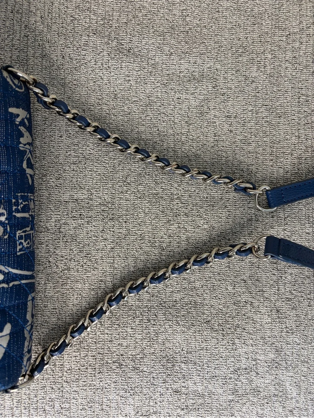 Authentic Karl Lagerfeld Blue and Silver Graffiti Crossbody Bag